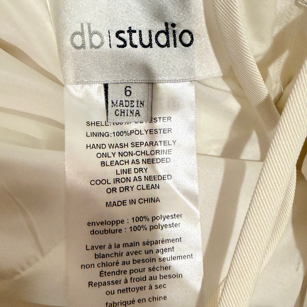 DB Studio White Sleeveless Wedding Dress size 6 - Picture 3 of 5